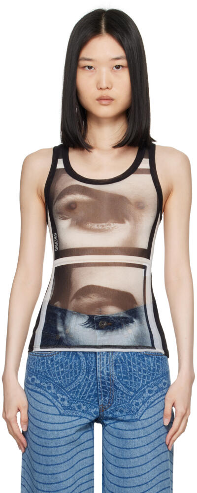 Jean Paul Gaultier Black 'The Eyes And Lips' Tank Top Cover