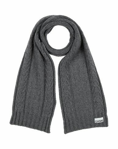 Ganni Woman Scarf Grey Wool, Recycled wool, Recycled polyamide Cover