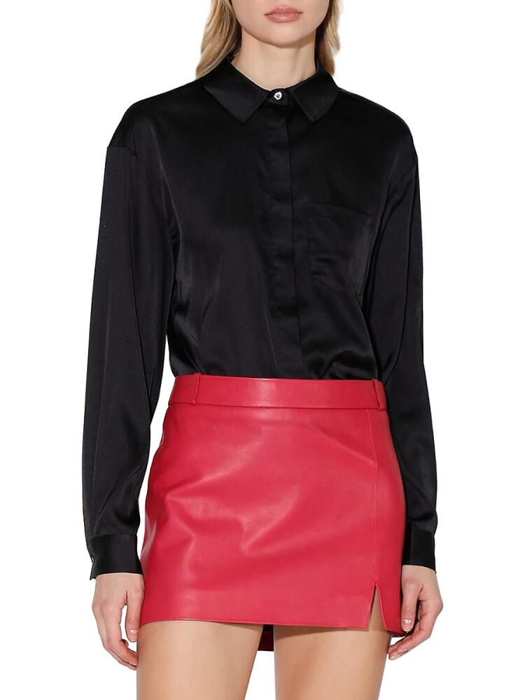 Walter Baker Women's Bella Satin Shirt - Black Cover