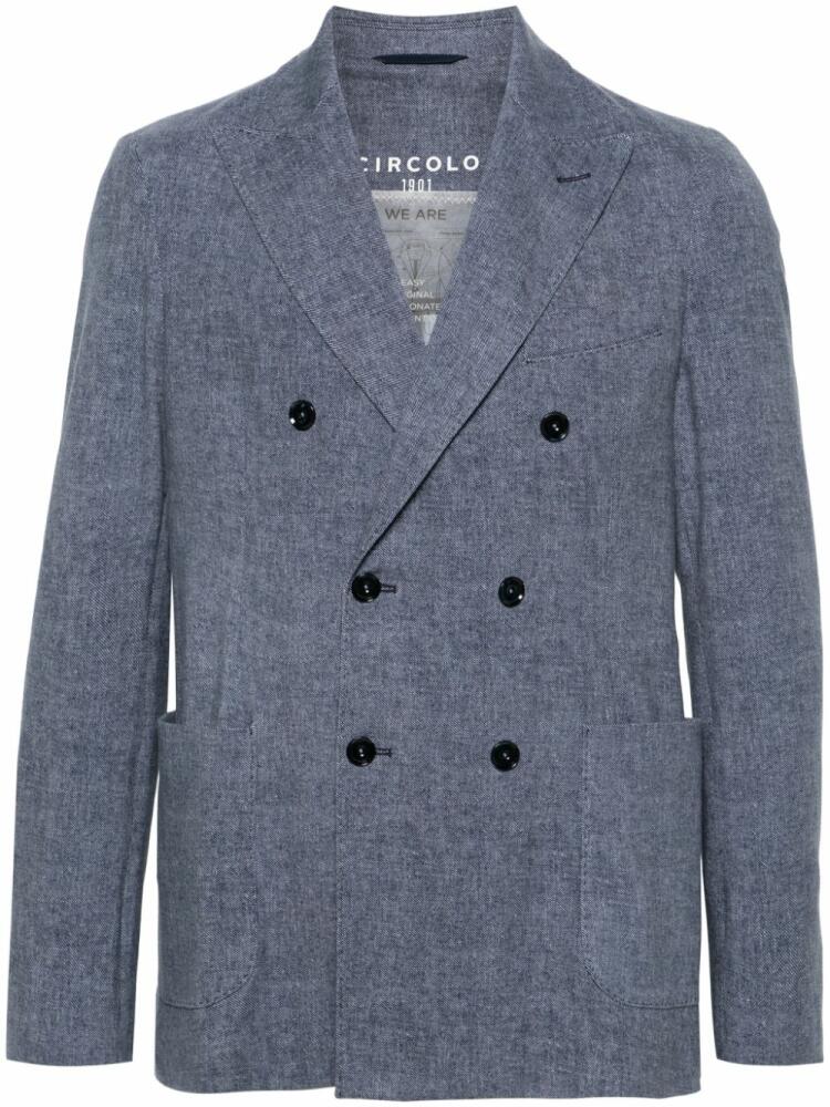 Circolo 1901 double-breasted twill blazer - Blue Cover