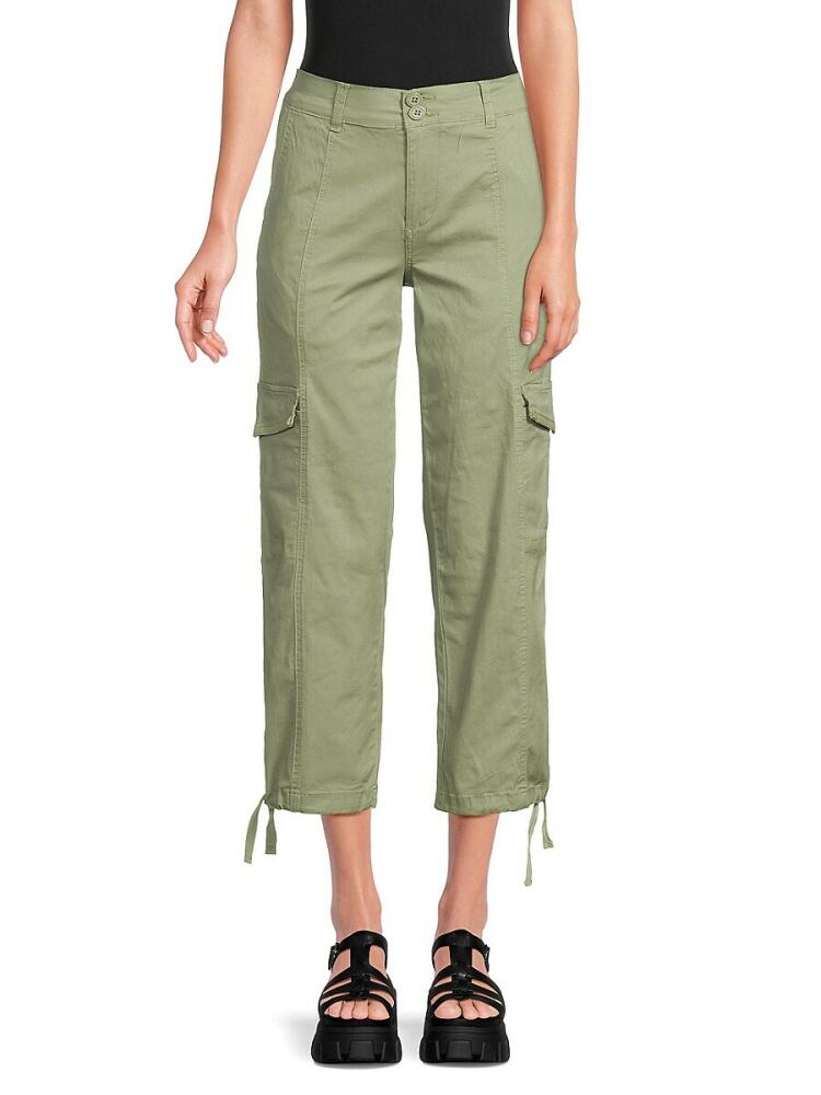 Kensie Women's Cropped Cargo Pants - Sage Cover