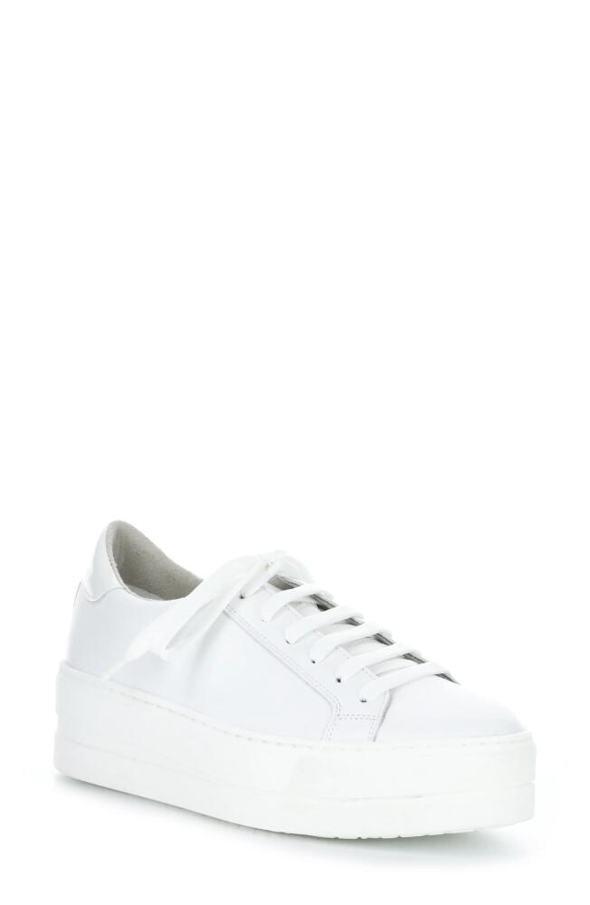 Bos. & Co. Maya Platform Sneaker in White Verona Leather Cover