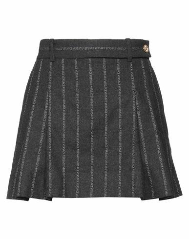 Versace Woman Mini skirt Steel grey Virgin Wool, Cotton Cover