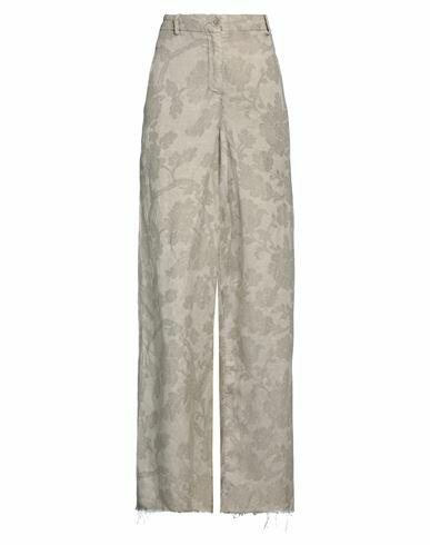 Masnada Woman Pants Light grey Linen, Viscose Cover