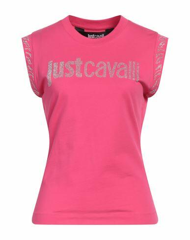 Just Cavalli Woman T-shirt Fuchsia Cotton Cover