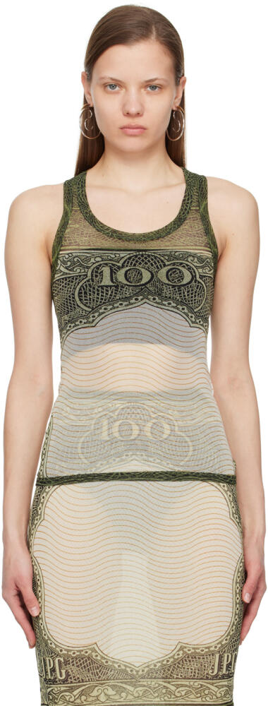 Jean Paul Gaultier Green & Off-White 'The Cartouche' Tank Top Cover