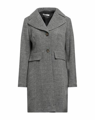 Biancoghiaccio Woman Coat Grey Acrylic, Polyethylene, Wool Cover