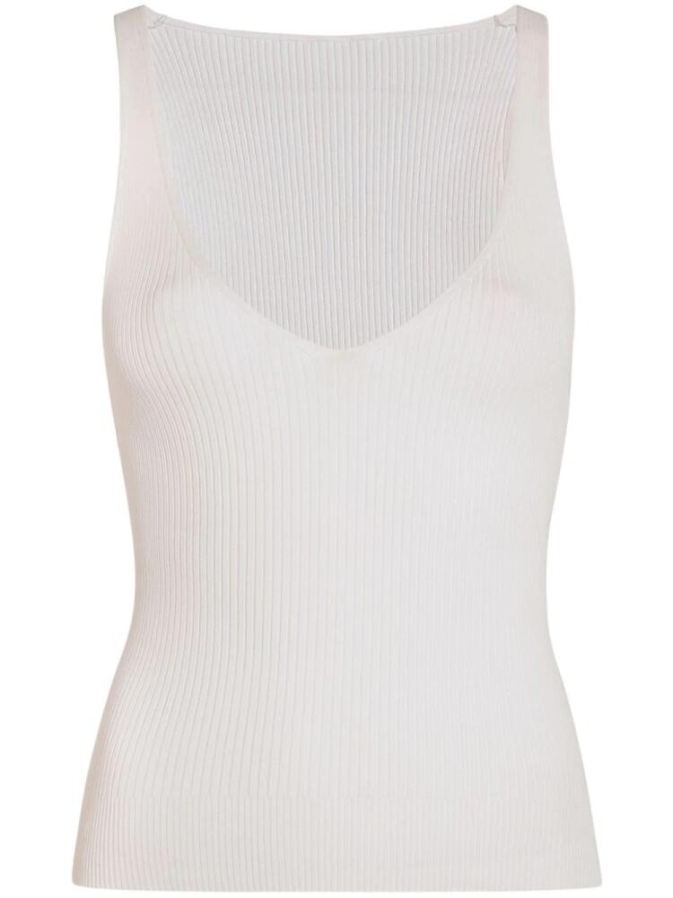 Another Tomorrow ribbed-knit tank top - White Cover