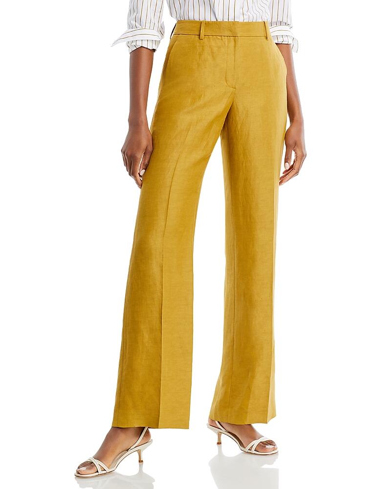 Lafayette 148 New York Gates Full Leg Linen Blend Pants Cover