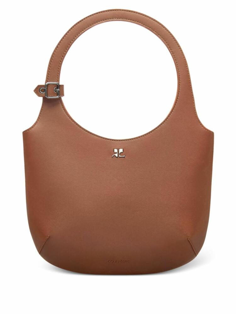 Courrèges small Holy leather tote bag - Brown Cover