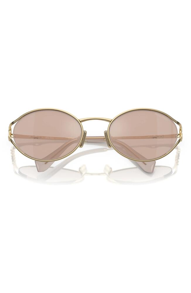 Miu Miu 54mm Oval Sunglasses in Pale Gold Cover