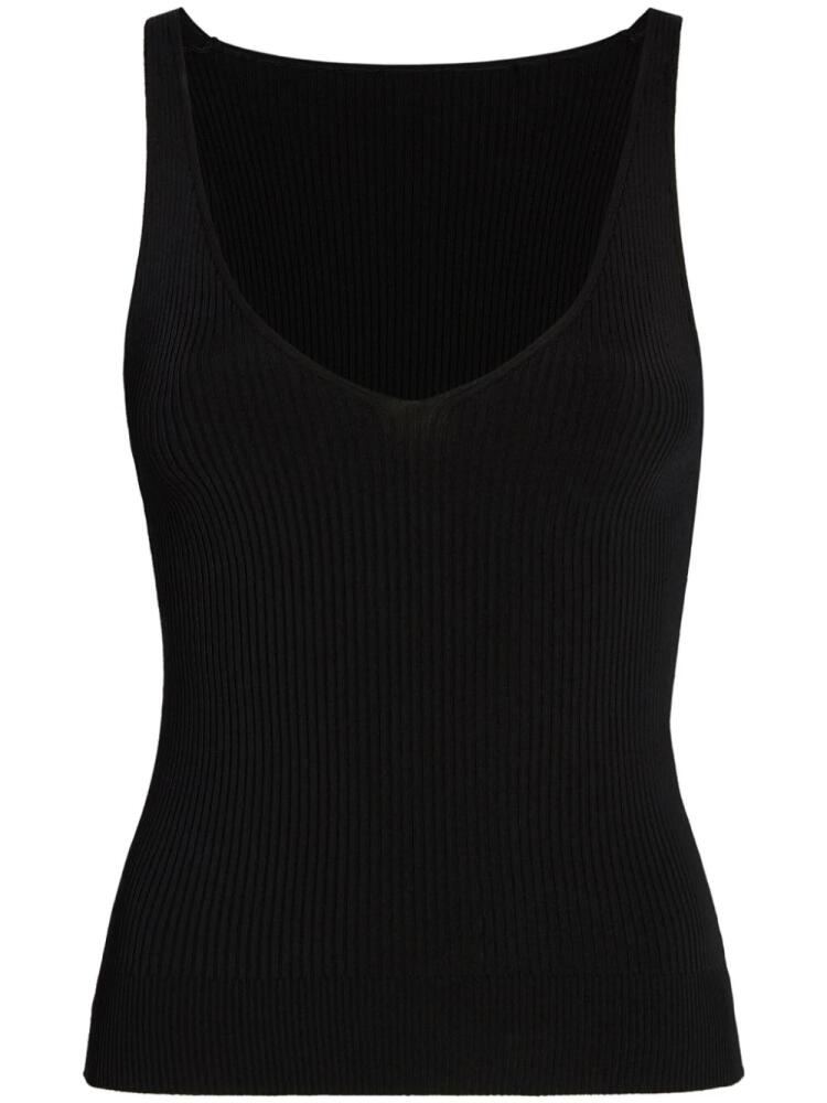 Another Tomorrow ribbed-knit tank top - Black Cover