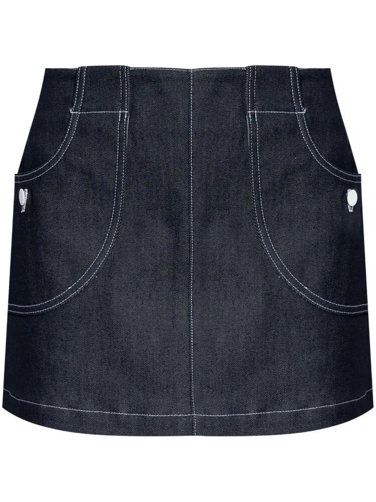 A.P.C. contrast-stitch denim mini skirt - Blue Cover