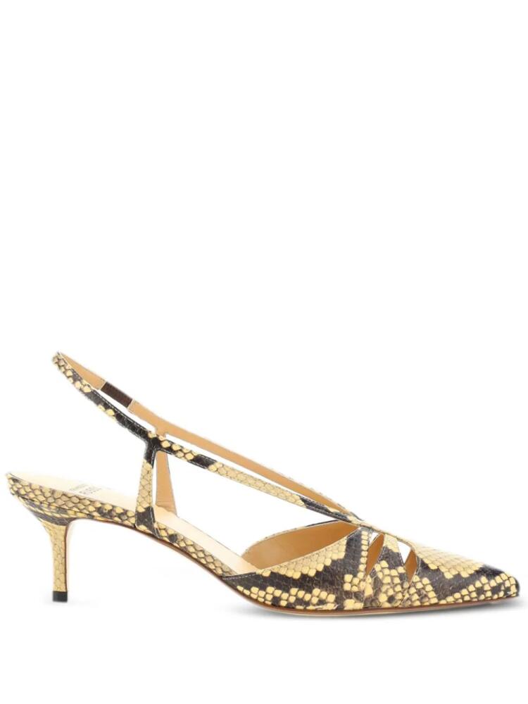 Francesco Russo snakeskin-print slingback pumps - Neutrals Cover