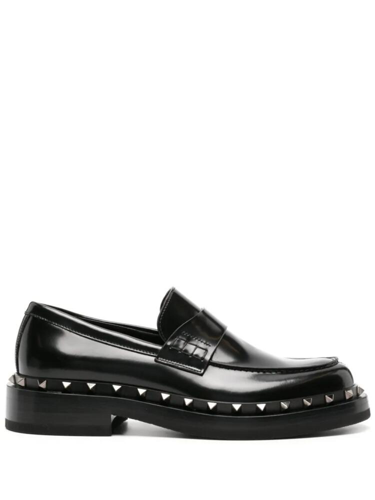 Valentino Garavani Rockstud M-way leather loafers - Black Cover