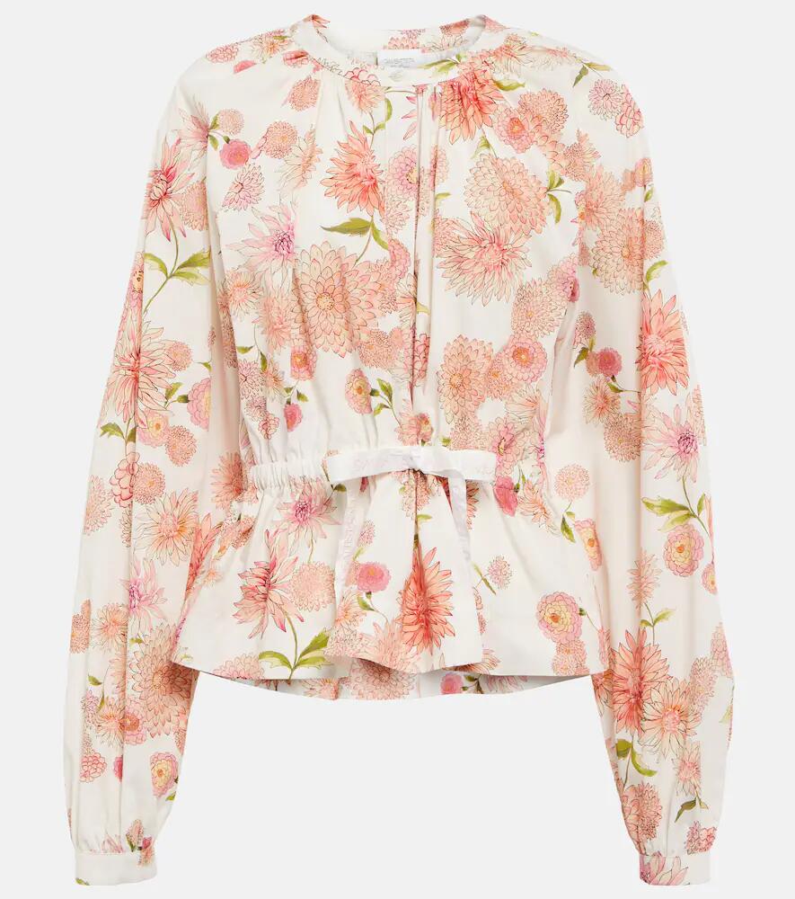 Giambattista Valli Dahlia printed cotton poplin blouse Cover