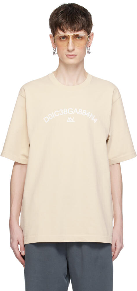 Dolce&Gabbana Beige Print T-Shirt Cover