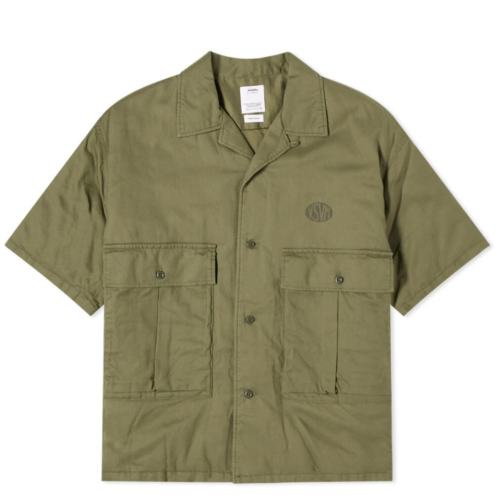 Visvim Men's Cornet Short Sleeve Shirt in Olive Cover