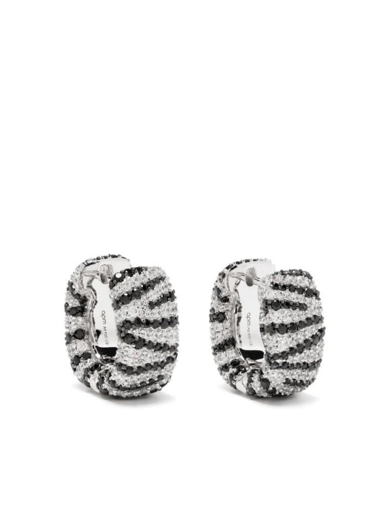 APM Monaco crystal-embellished hoop earrings - Silver Cover