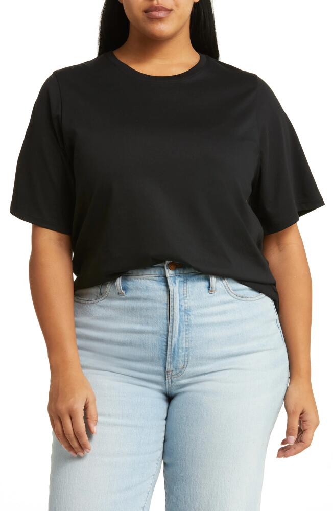 Nordstrom Relaxed Fit Pima Cotton Crewneck T-Shirt in Black Cover