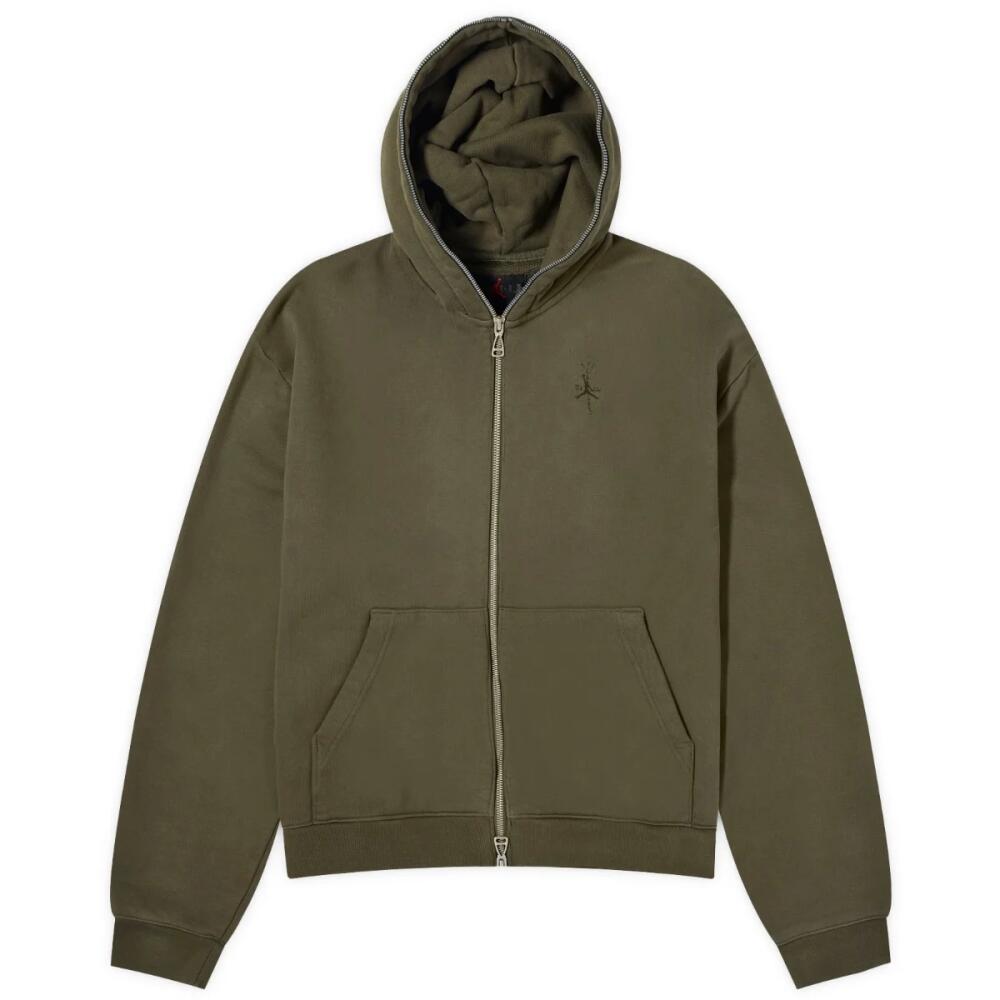 Air Jordan Men's x Travis Scott Jumpman Jack Full Zip Hoodie in Cargo Khaki Cover