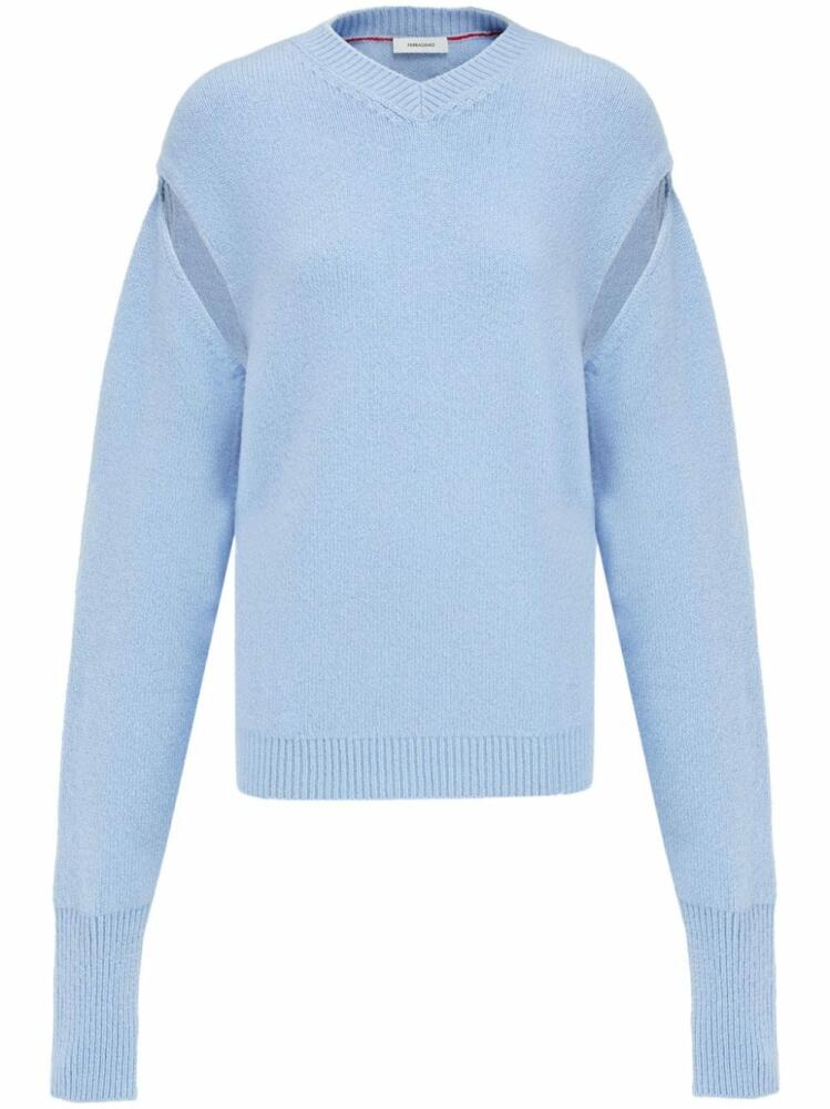 Ferragamo layered cashmere sweater - Blue Cover