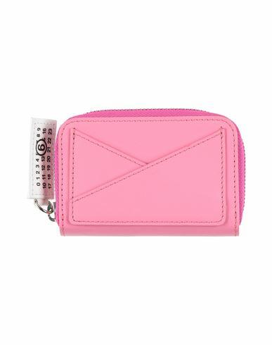 Mm6 Maison Margiela Coin purse Pink Bovine leather, Brass Cover