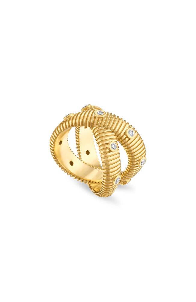 Pamela Zamore Clio Diamond Crossover Band Ring in Gold Cover