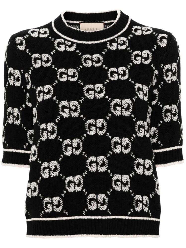 Gucci GG-jacquard wool jumper - Black Cover