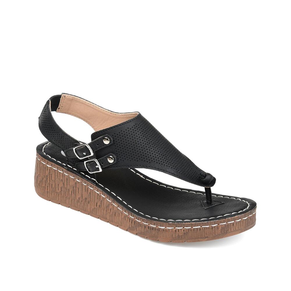 Journee Collection Mckell Wedge Sandal | Women's | Black Cover