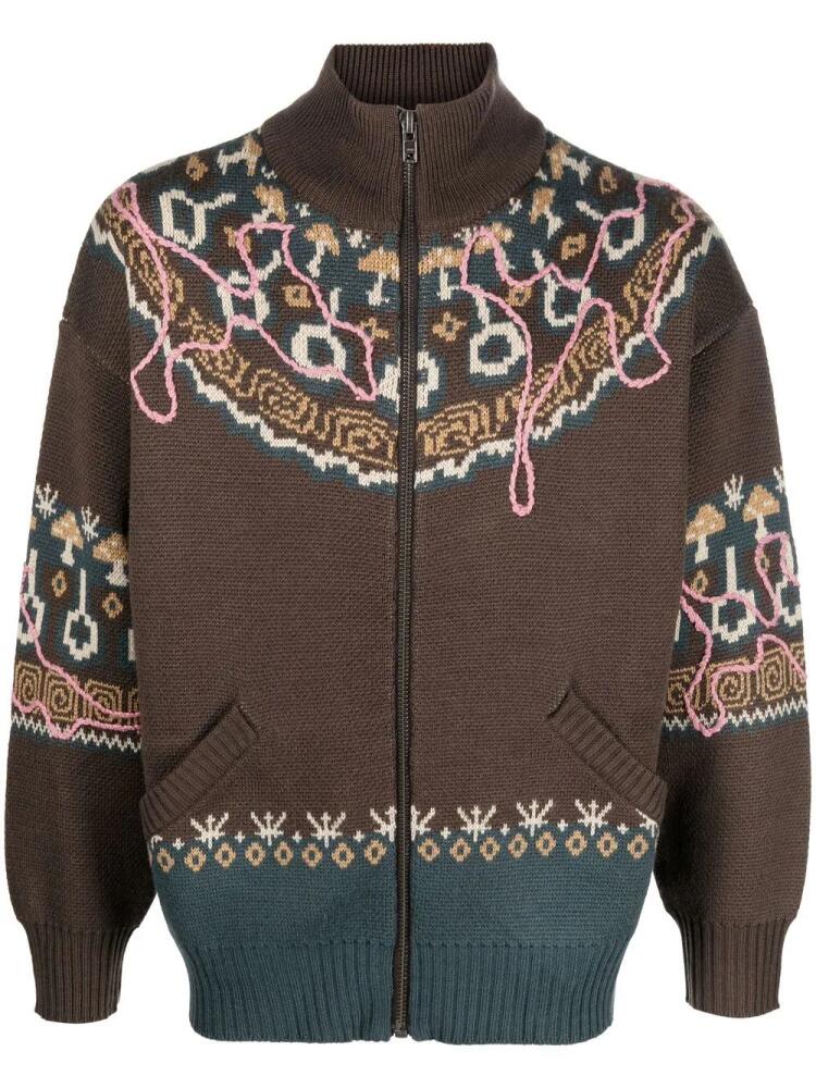 Perks And Mini Mirage Fair Isle wool-blend cardigan - Brown Cover