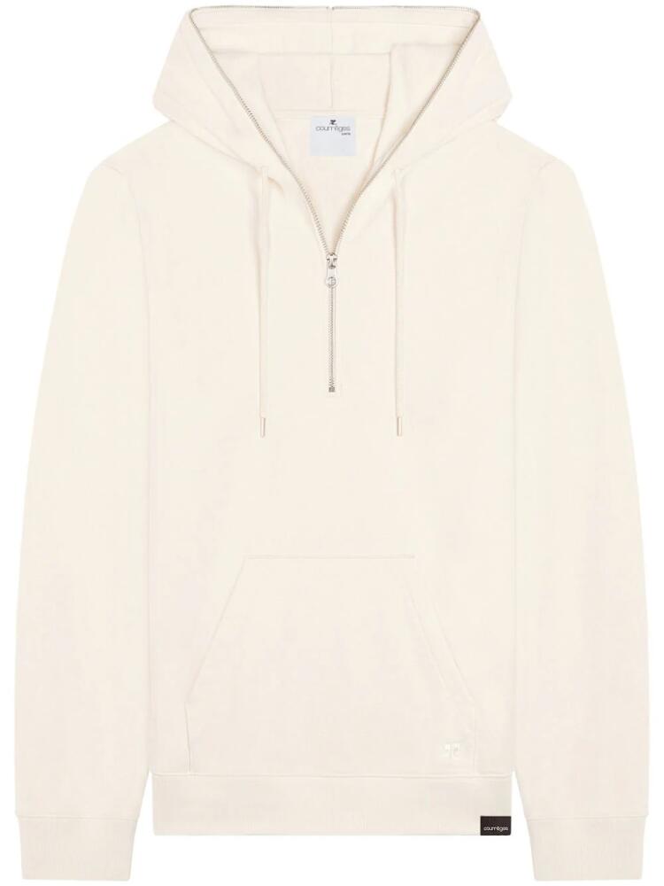 Courrèges zipped fleece hoodie - White Cover