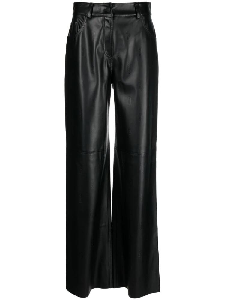 HUGO wide-leg patent straight trousers - Black Cover