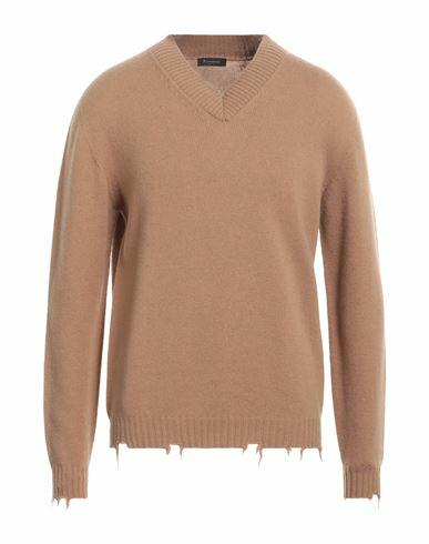 Arovescio Man Sweater Camel Wool, Cashmere Cover