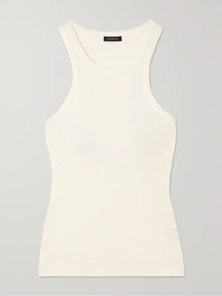 GOLDSIGN - The Laurel Ribbed Stretch-jersey Tank - Ivory Cover