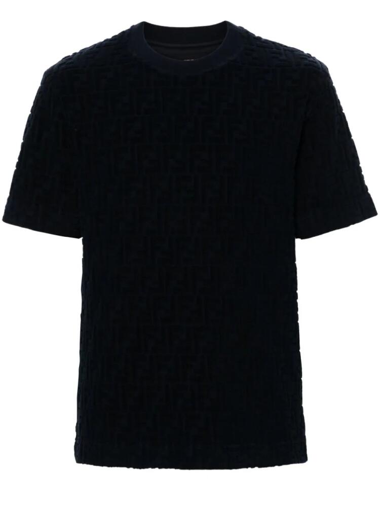 FENDI FF-jacquard terry T-shirt - Blue Cover