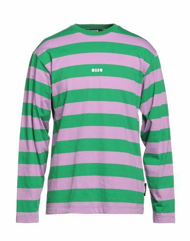 Msgm Man T-shirt Green Cotton Cover