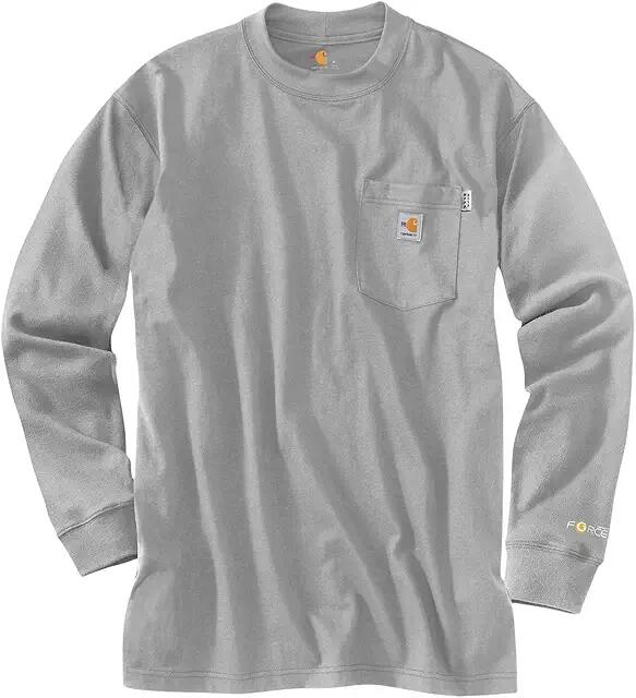 Carhartt Big Tall Flame-Resistant Force(r) Cotton Long Sleeve T-Shirt (Light Gray) Men's Clothing Cover