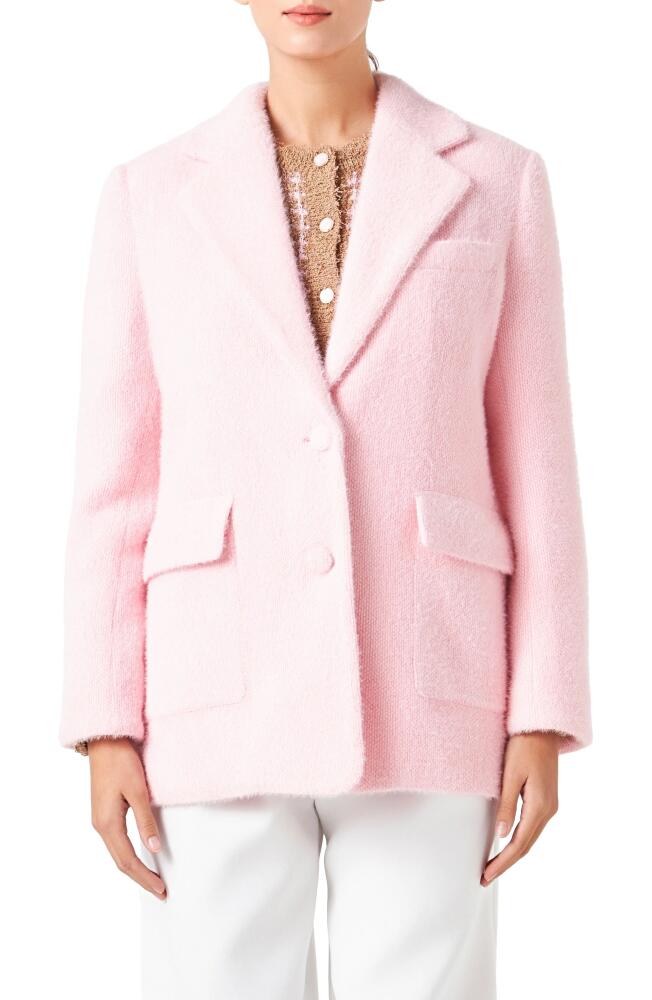 Endless Rose Textured Single Breasted Blazer in Pink Cover