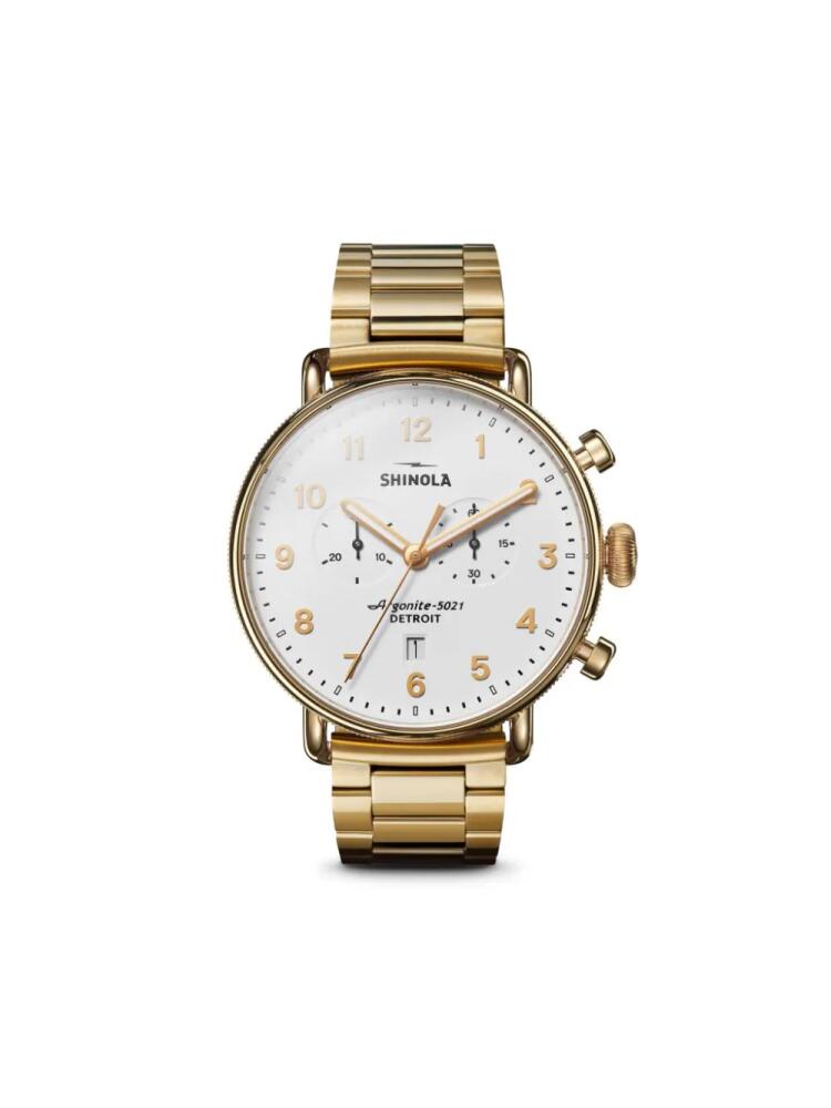 Shinola Canfield 2 Eye Chrono 43mm - Gold Cover