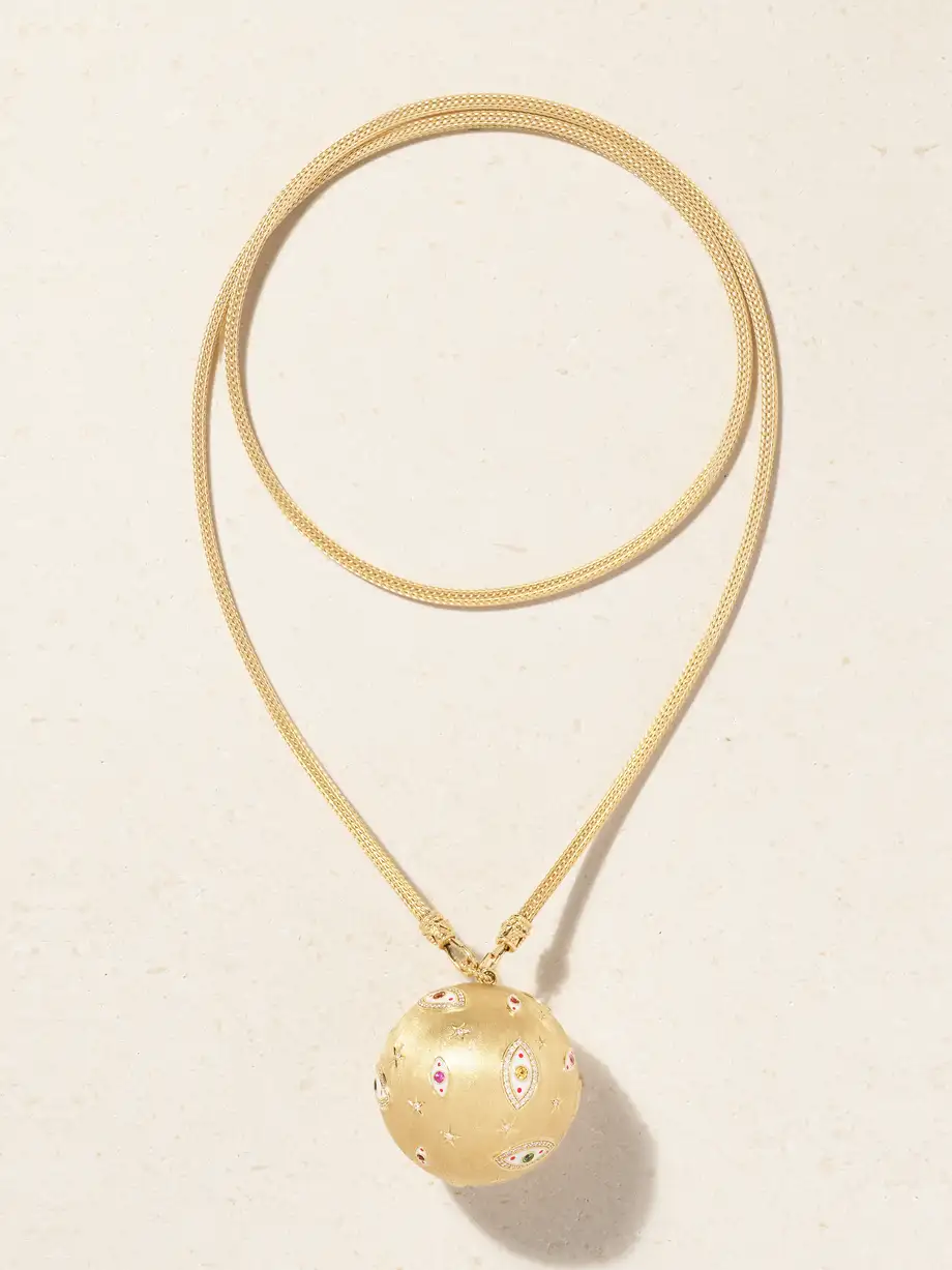 Marie Lichtenberg - Eye Xl Orb 18-karat Gold, Diamond And Sapphire Necklace - One size Cover