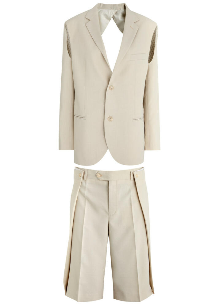 Bettter X Icons Cut-out Wool-blend Suit - Off White Cover