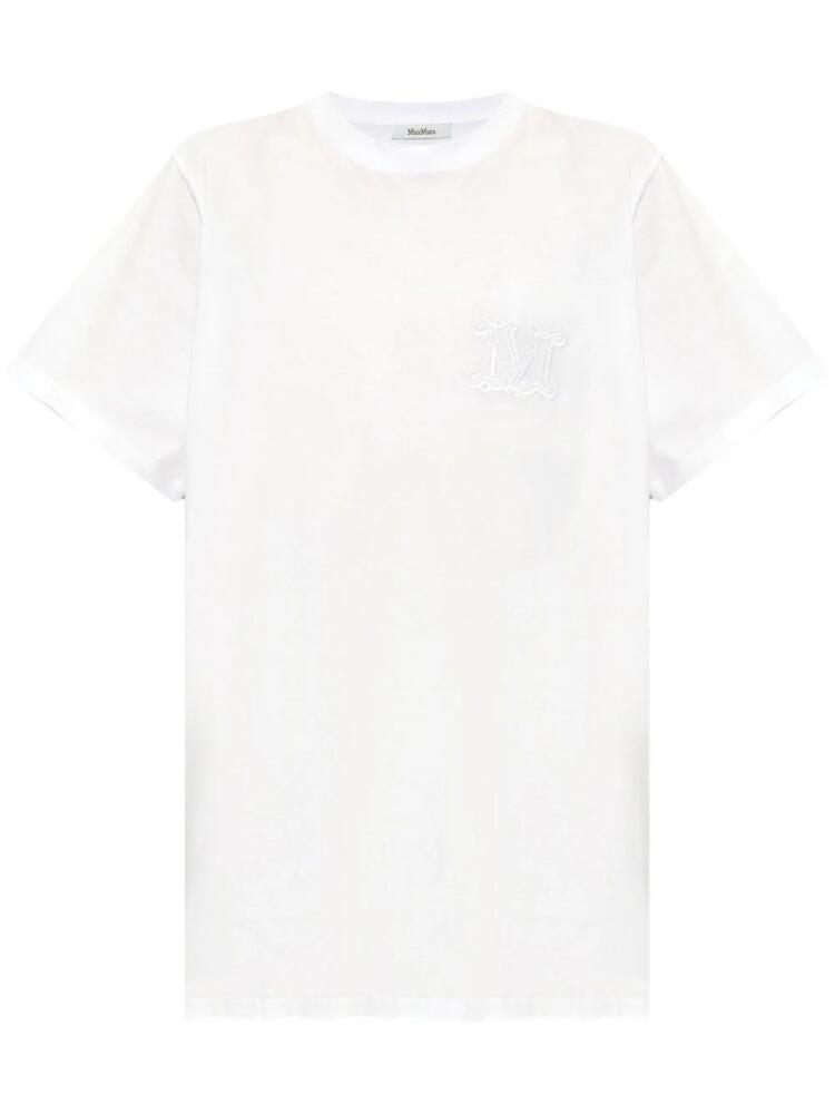 Max Mara monogram-embroidered cotton T-shirt - White Cover