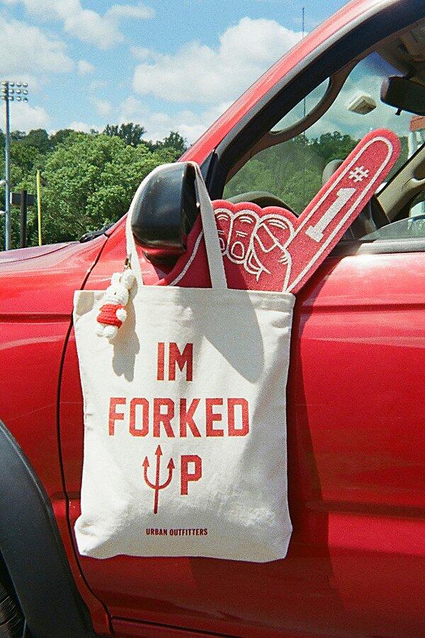 I'm Forked Up Tote Bag in Neutral Cover