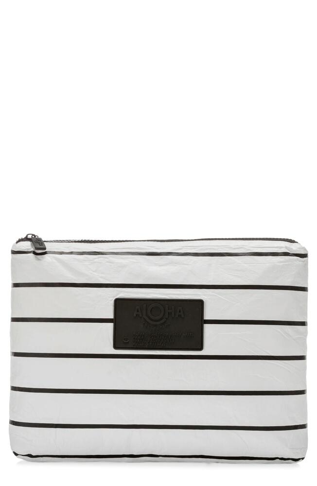 Aloha Collection Medium Water Resistant Tyvek® Zip Pouch in Black On White Cover