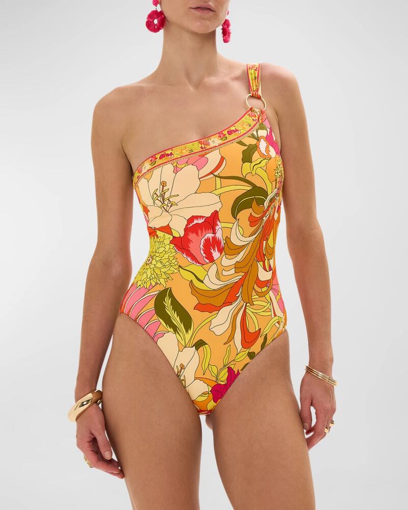 Camilla The Flower Child Society Asymmetric One-Piece Swimsuit Cover