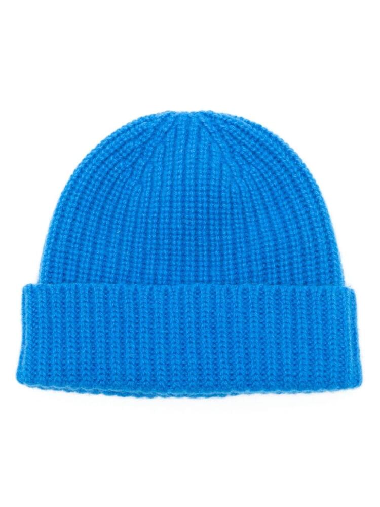 Pringle of Scotland ribbed-knit cashmere beanie - Blue Cover