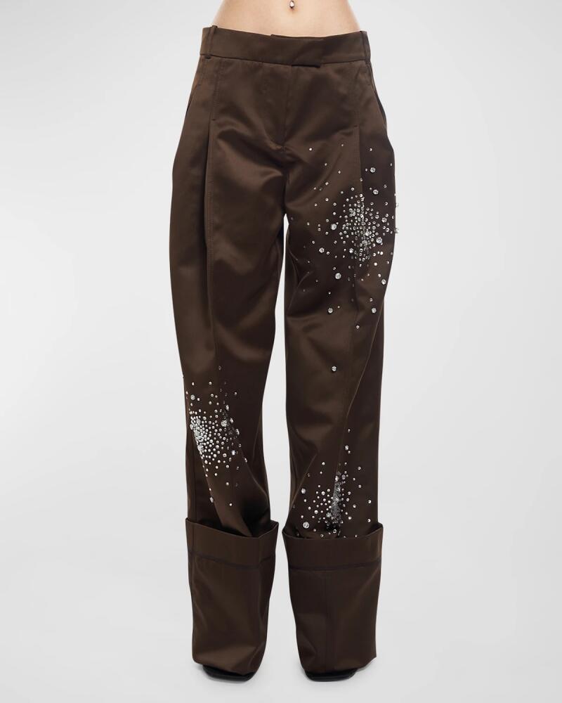 Des Phemmes Oversized Embroidered Satin Pants Cover