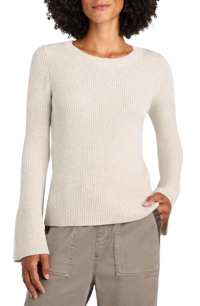 Splendid Farah Rib Crewneck Sweater in Snow Heather Cover