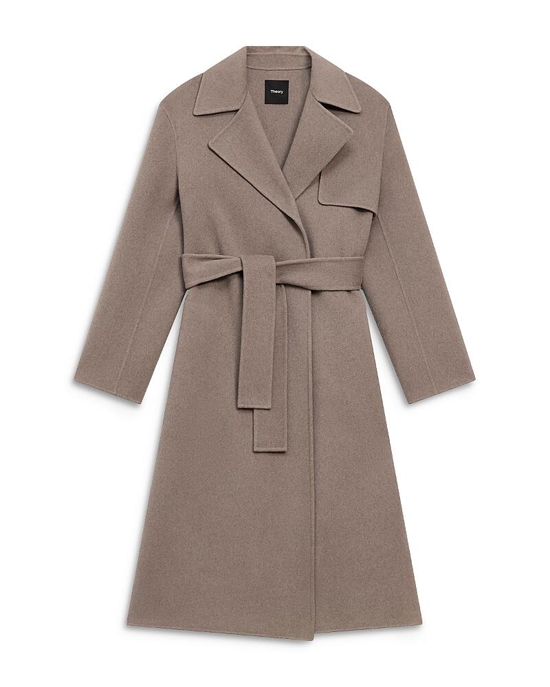 Theory New Divide Wool & Cashmere Wrap Trench Coat Cover